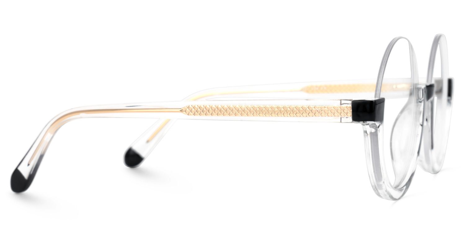 Cheril Round Black-Clear Glasses2