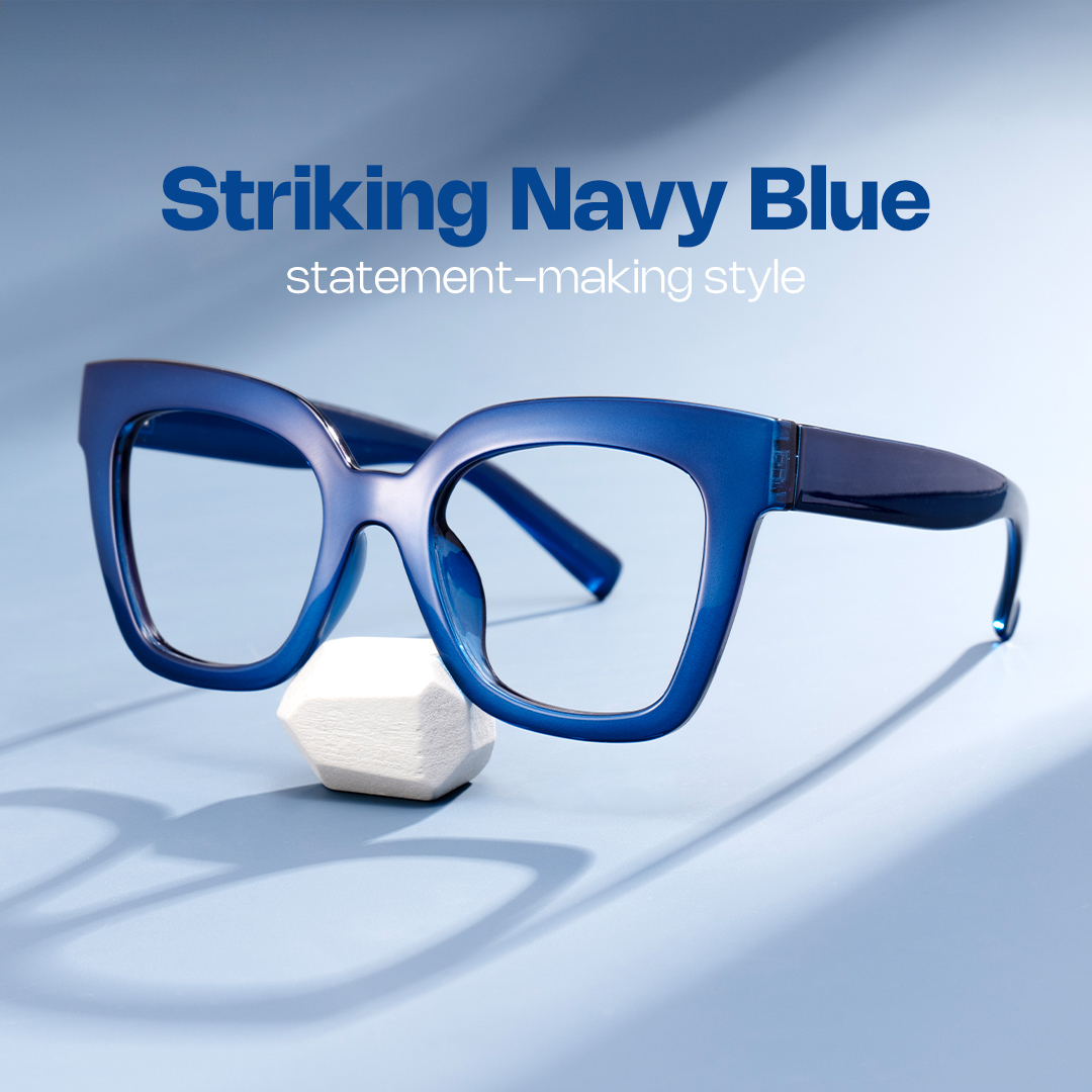 ZEELOOL Malcolm Square Blue Glasses