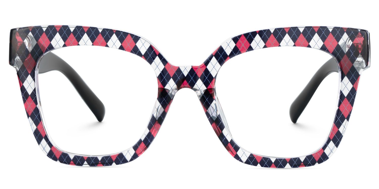 Malcolm Large Rhombus Pattern Frame with Black Arms | ZEELOOL Canada0