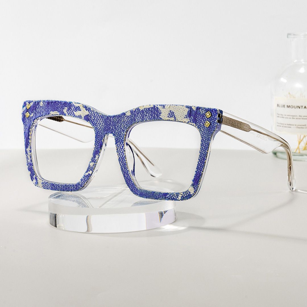 Navy Blue Eyeglass Frames With Square0