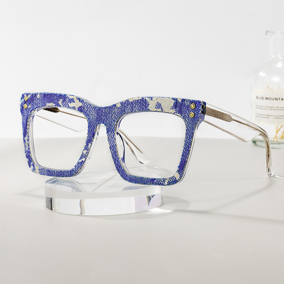 Porsha Square Dark Blue Glasses0