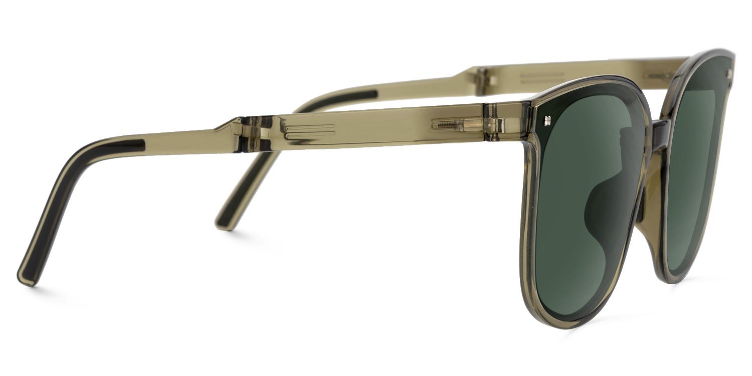 Sulaika Green Square Polarized Sunglasses for Driving | ZEELOOL CA3