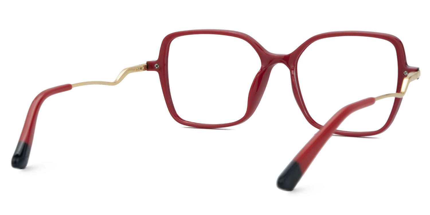 Rendon Thin Clear Red Glasses in Square Design | ZEELOOL Canada3
