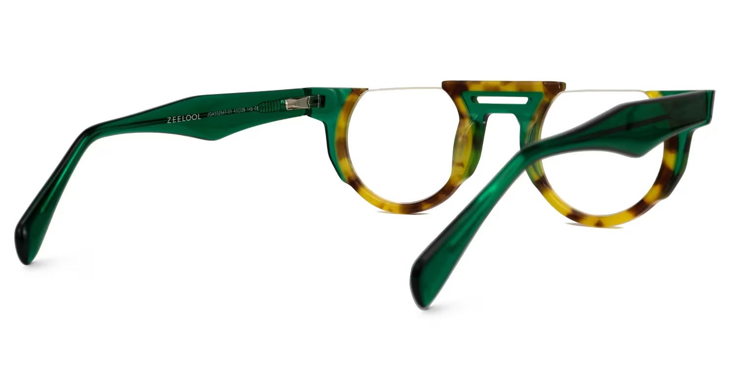 Mastin Round Tortoise Half Frame Glasses4