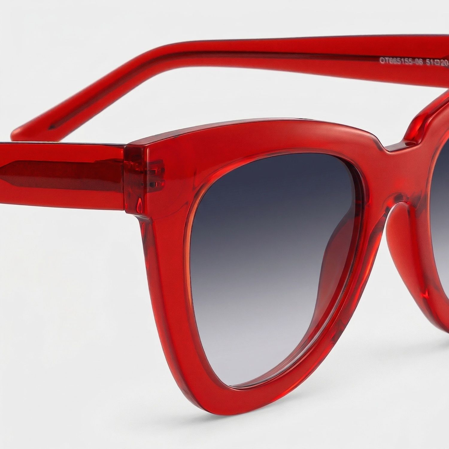 Yaser Cat Eye Red Full Rim Sunglasses | ZEELOOL CA4