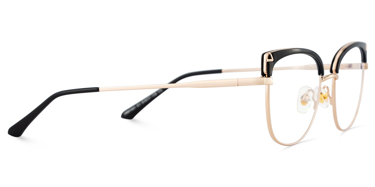 Beau Eyeglasses in Cat eye Black Gold Frame | ZEELOOL Canada4