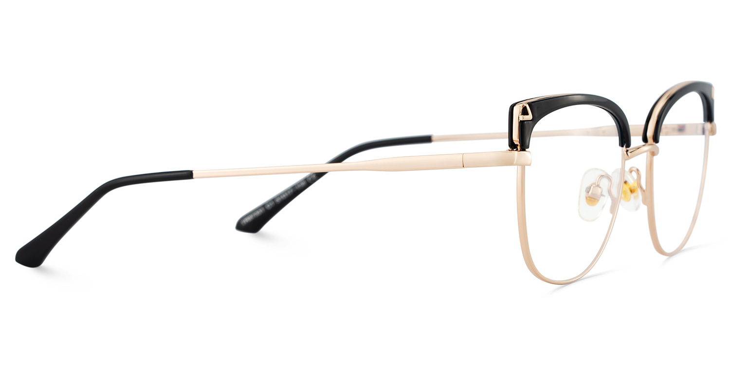 Beau Eyeglasses in Cat eye Black Gold Frame | ZEELOOL Canada4