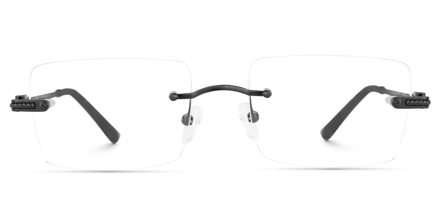 Gray Rimless Eyeglasses Frames With Adjustable Nose Pads1