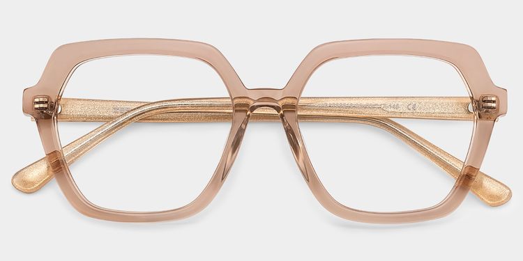 Devon Beige Geometric Glasses