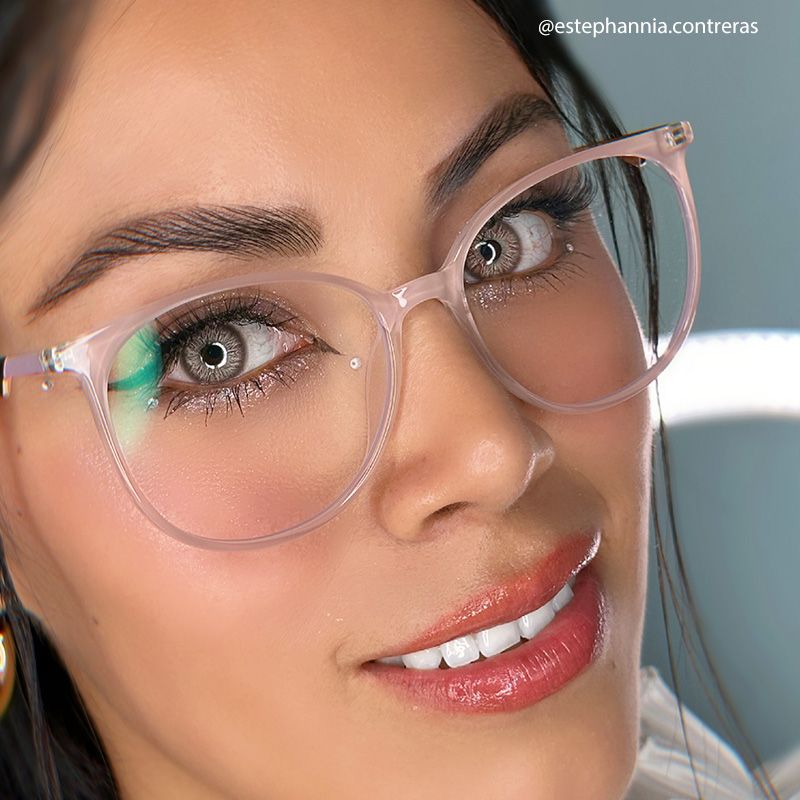 Chanty Round Pink Eyeglasses and Thin Frames9