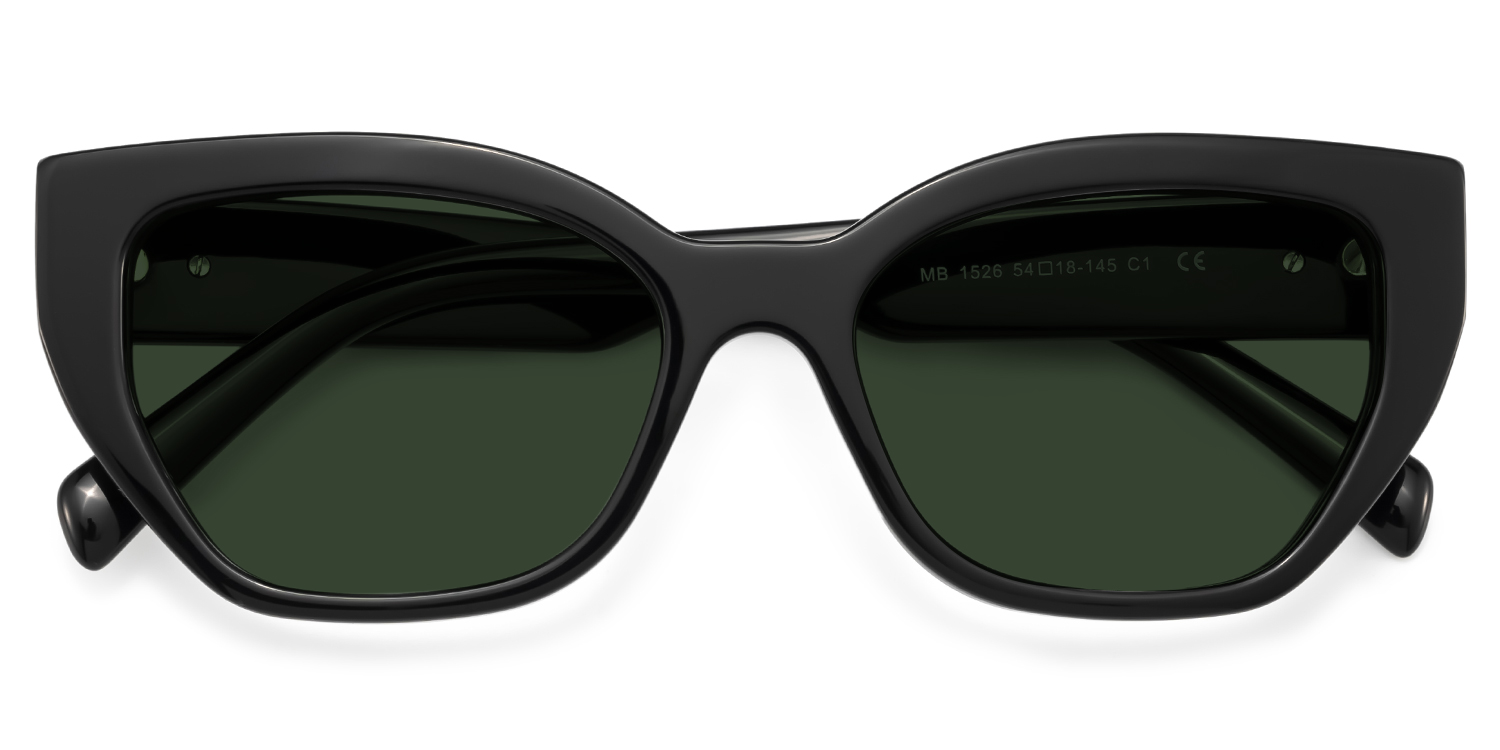 ZEELOOL Zia Black Cat-Eye Sunglasses