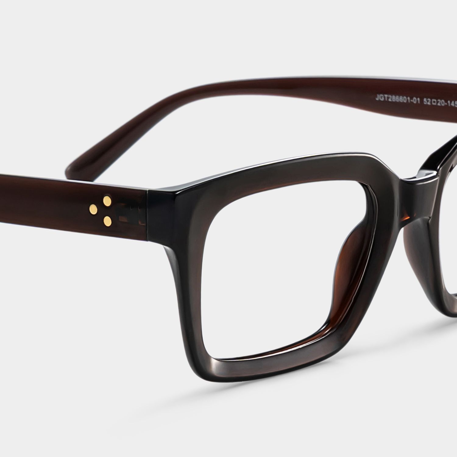 Marley Sepia Glasses / Dark Brown Rectangle Glasses | ZEELOOL4