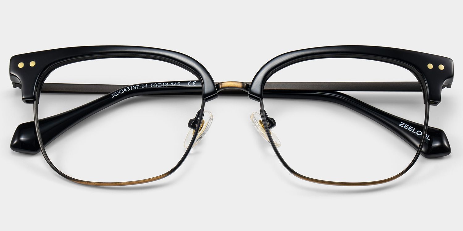 Nathan Black Frame Glasses with Browline Frame Online | ZEELOOL2