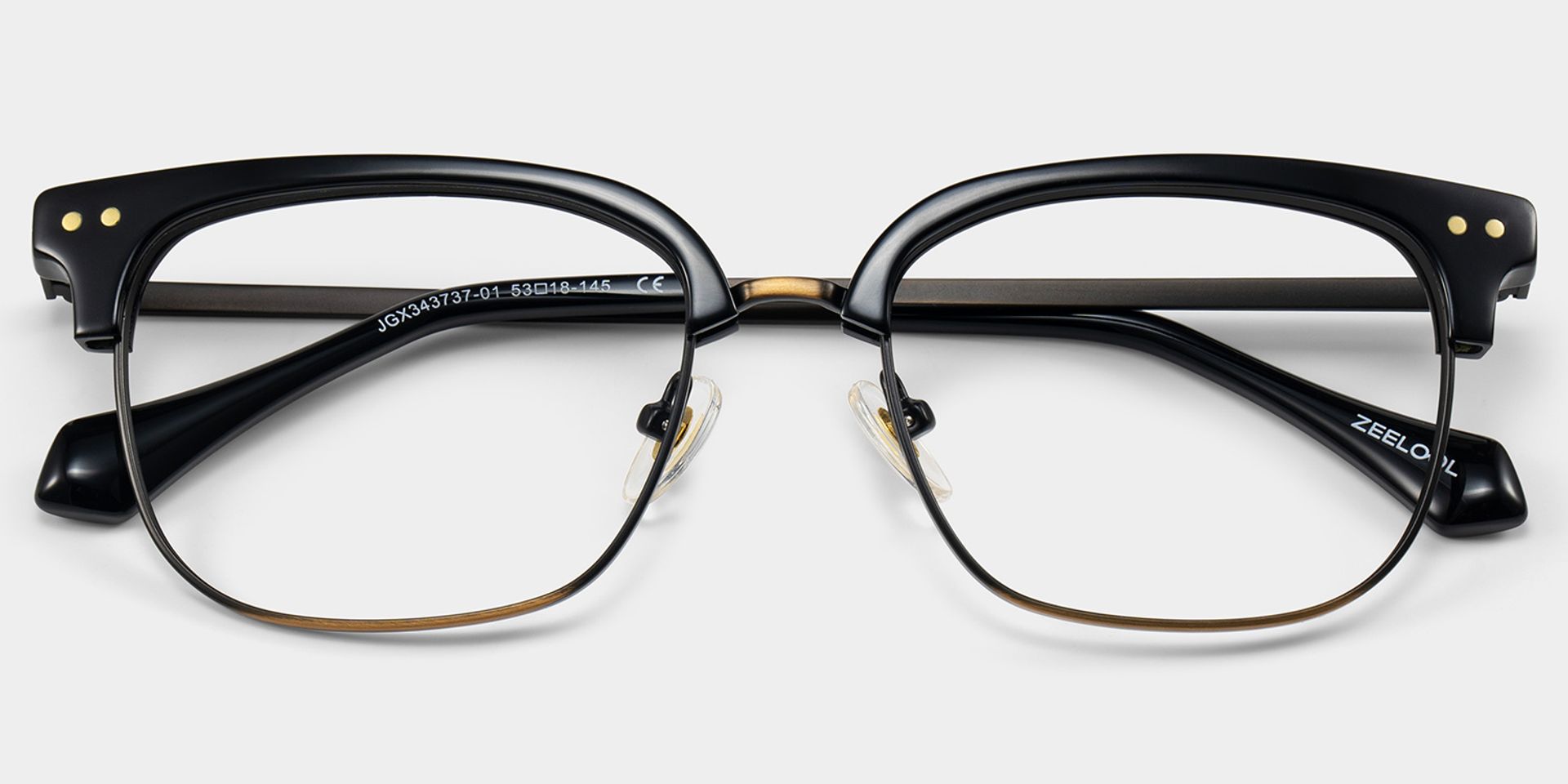 Nathan Black Frame Glasses with Browline Frame Online | ZEELOOL2