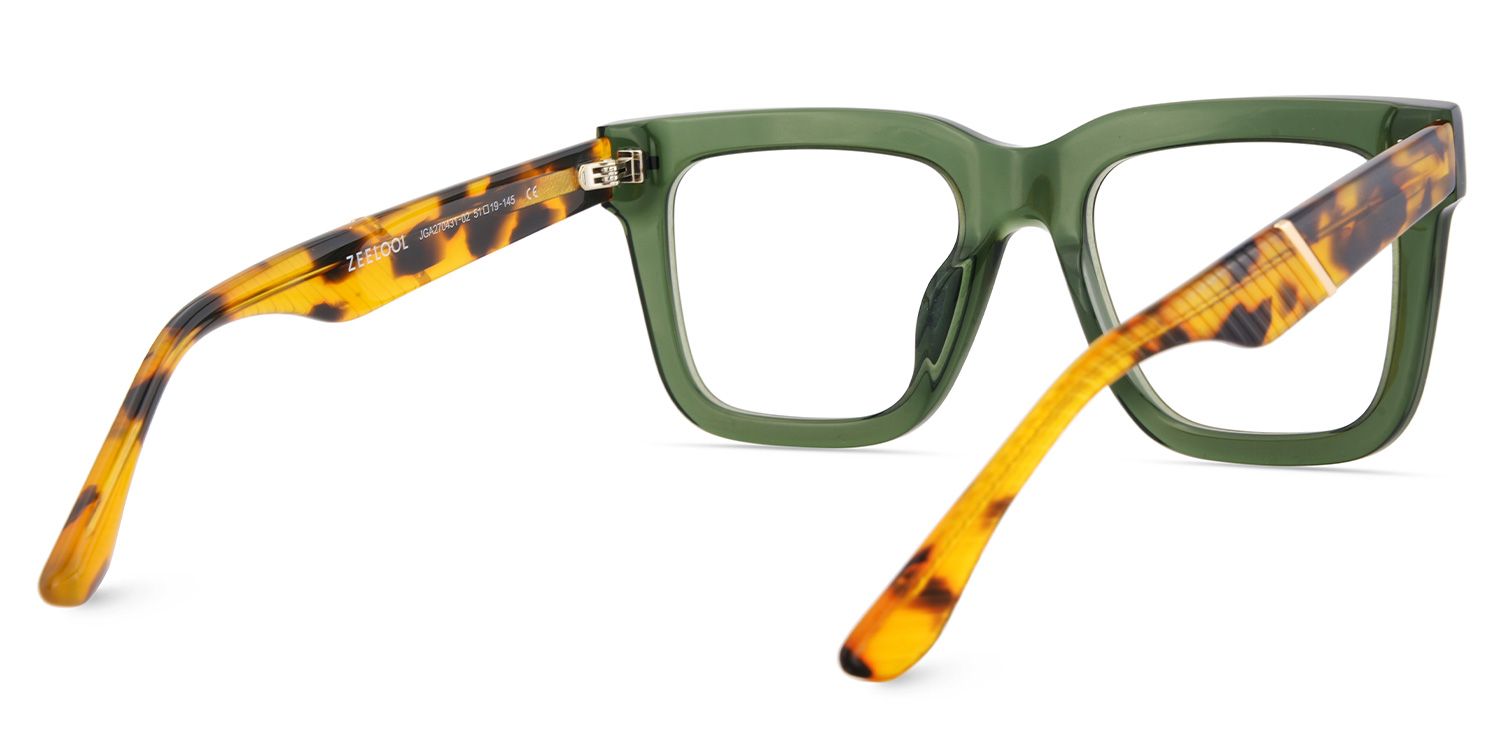 Thick Green Frame Glasses For Men5