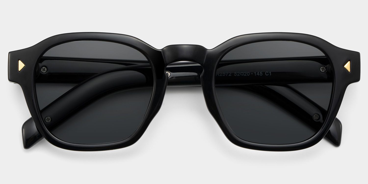Leilani Rectangle Black Full Rim Sunglasses | ZEELOOL CA1
