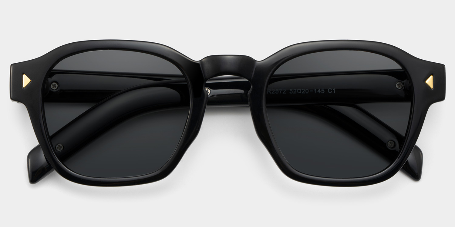 Leilani Black Frame Polarized Sunglasses with rectangle Style Online | ZEELOOL Canada1