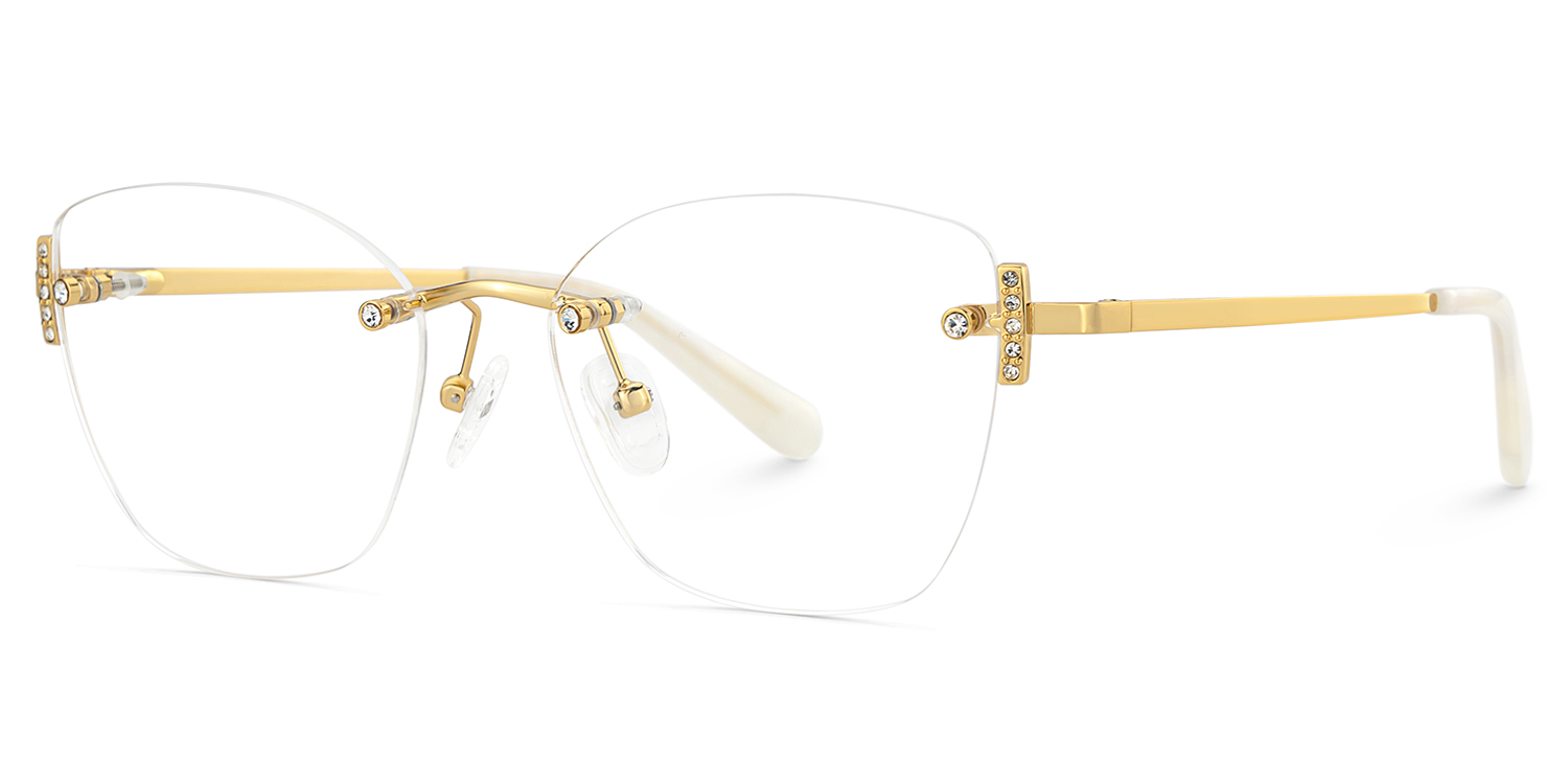 Gold Rectangle Jaxon Glasses with Rimless | ZEELOOL Canada2