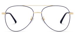 Paige Aviator Blue-Gold Glasses2