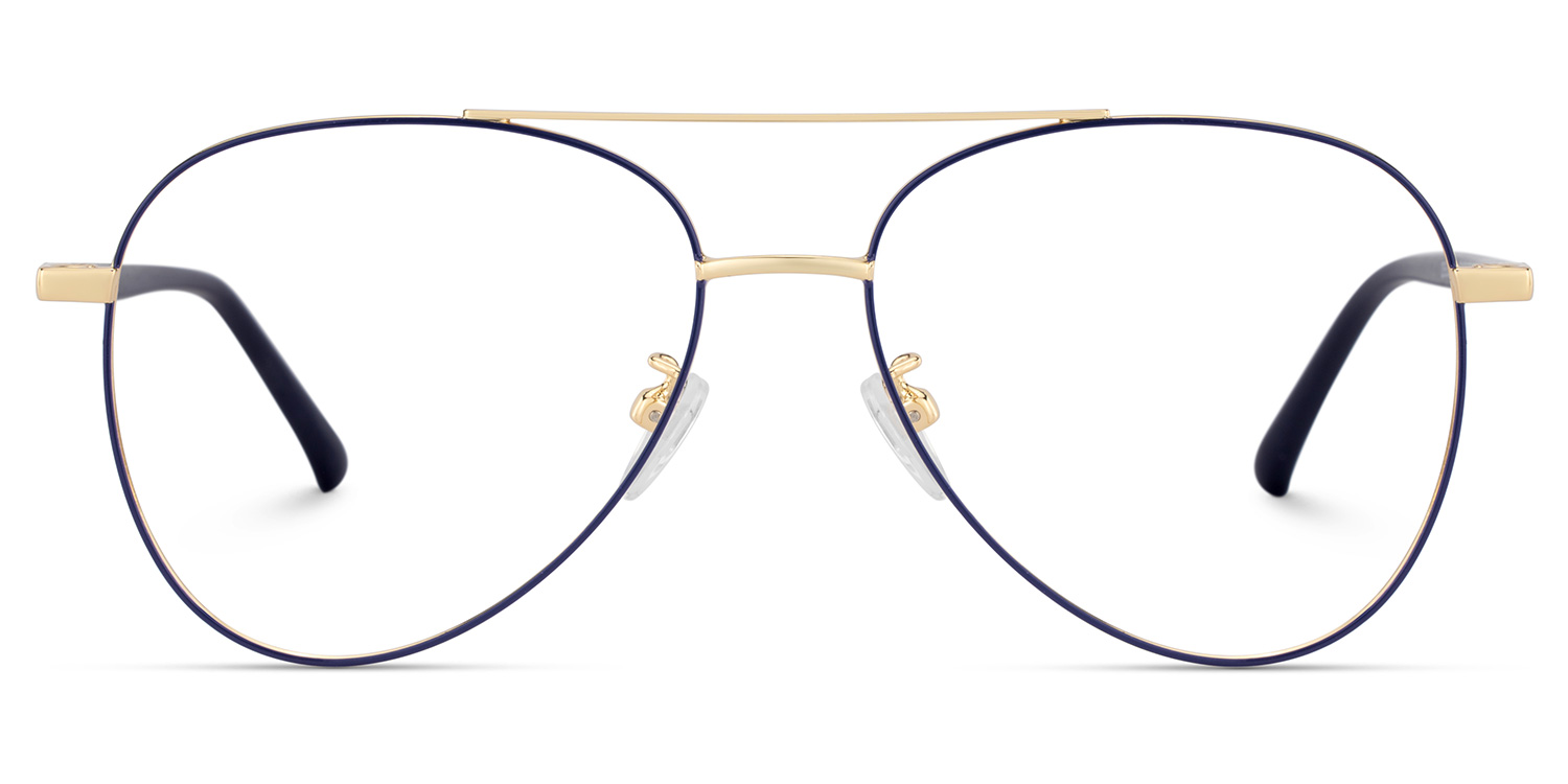 Paige Aviator Blue-Gold Glasses