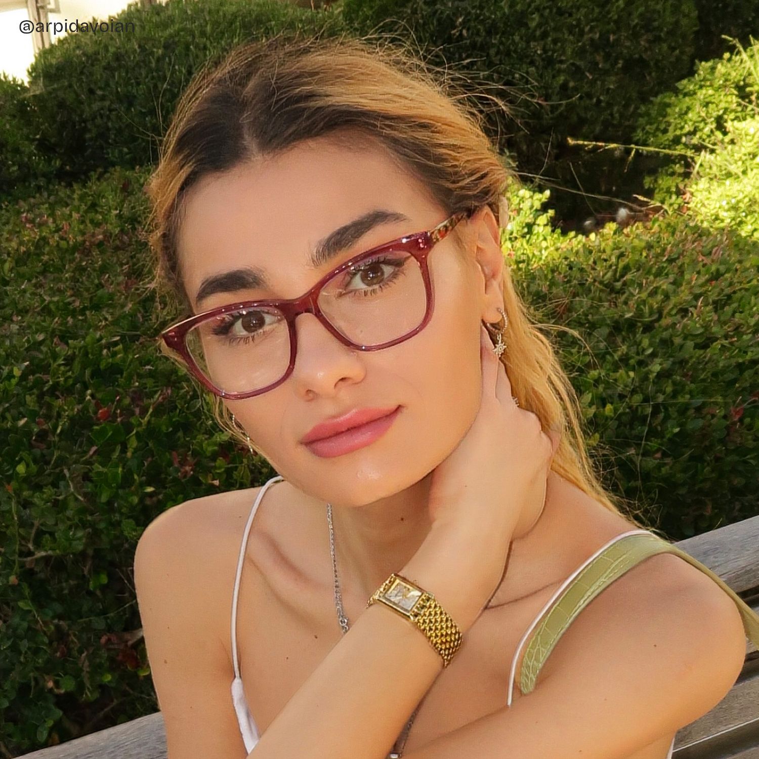 Faith Pink Rectangle Flower Eyeglasses for Women | ZEELOOL6