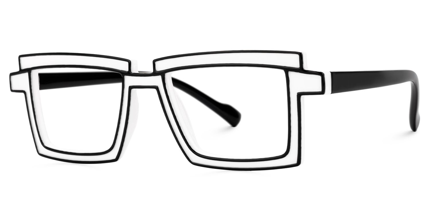 Zephyr White Cyberpunk Rectangle Frame Glasses | ZEELOOL Canada3