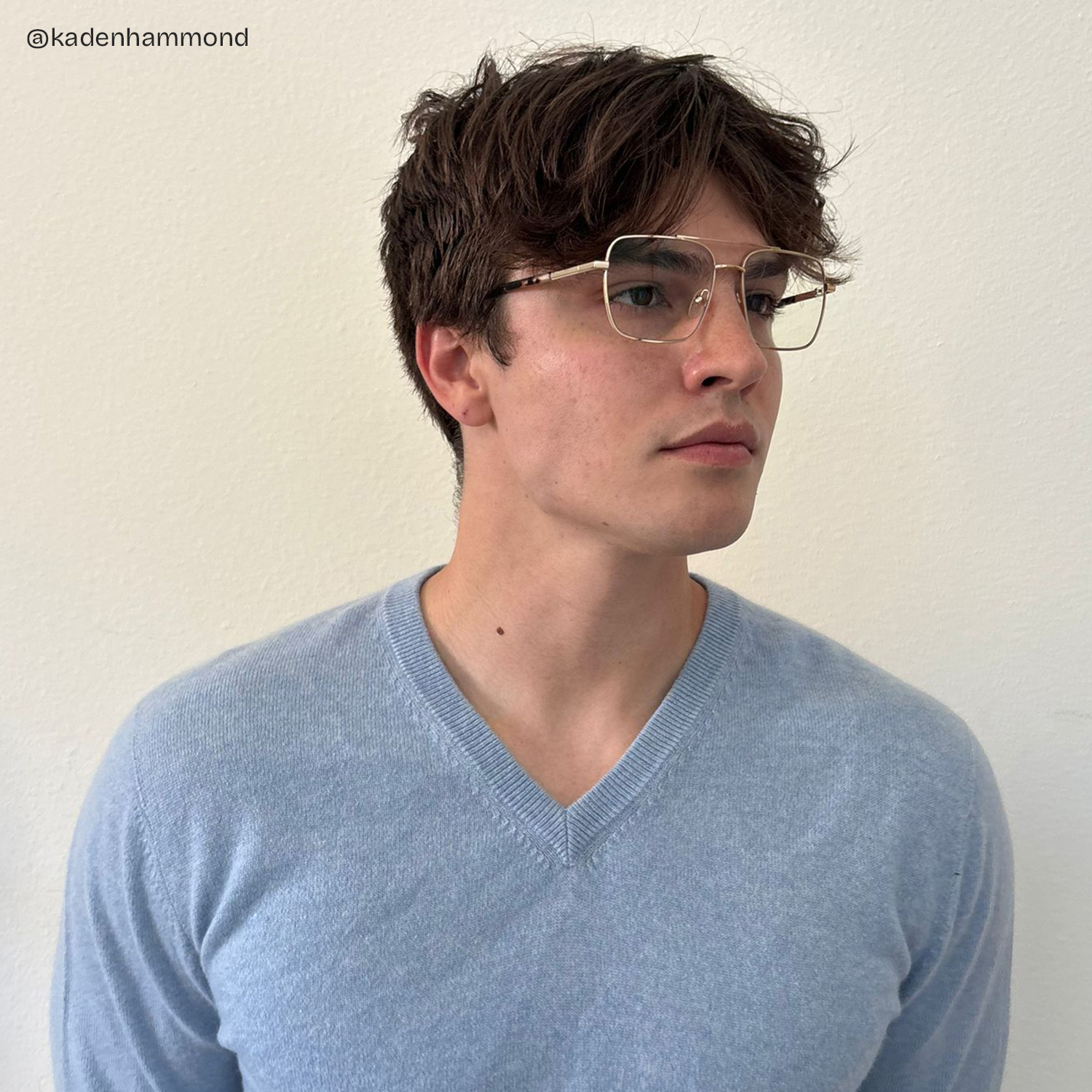 Iris Light Gold Frame Glasses with Aviator Frame Online | ZEELOOL Canada8