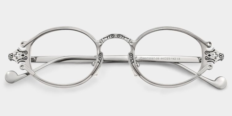 Serena Oval Silver Glasses
