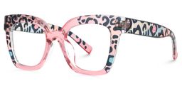 Malcolm Square Pink Leopard Glasses1