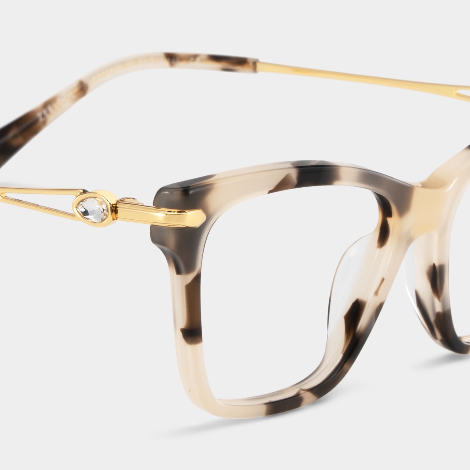 Cat eye Tortoise Eyeglasses- Amelia Mixed Frame Glasses5