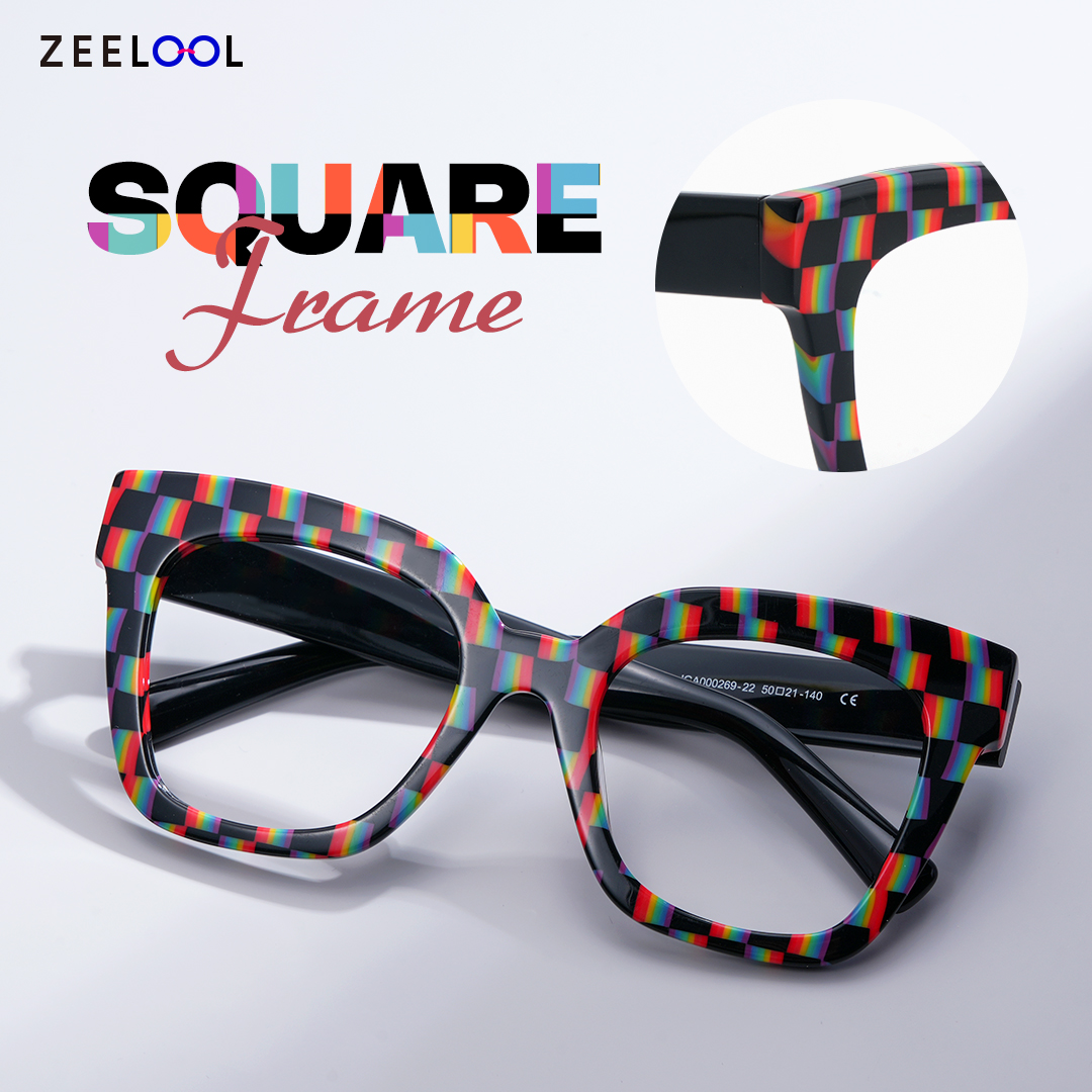 Malcolm Large Square Nerdy Glasses with Pure Black Arms0