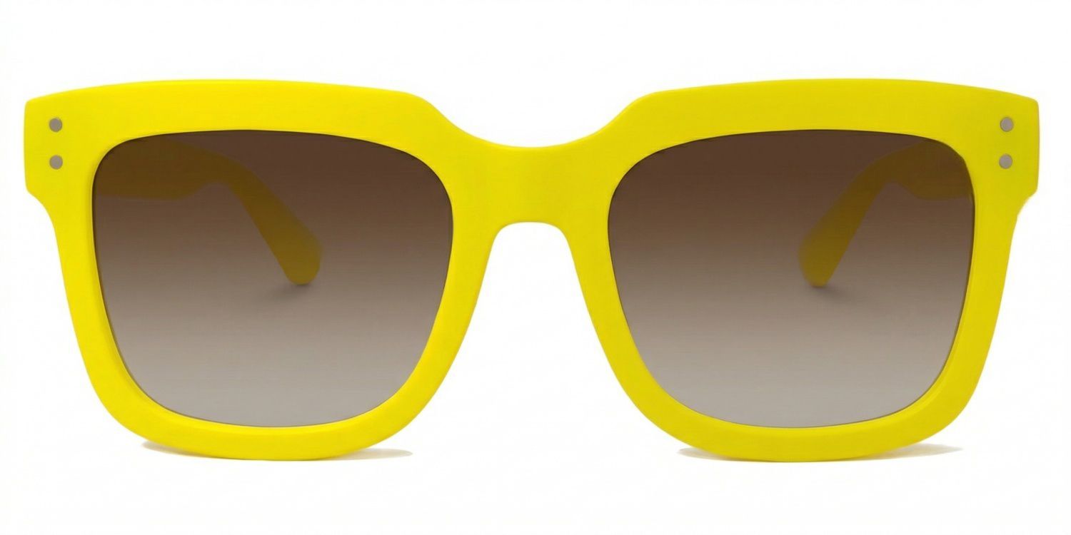 Liizbeett Square Yellow Frame Glasses | Zeelool Optical0