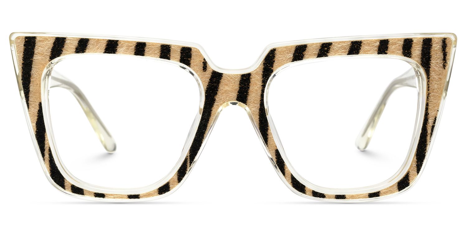 Tiger Print Glasses Frames With Clear Temple1