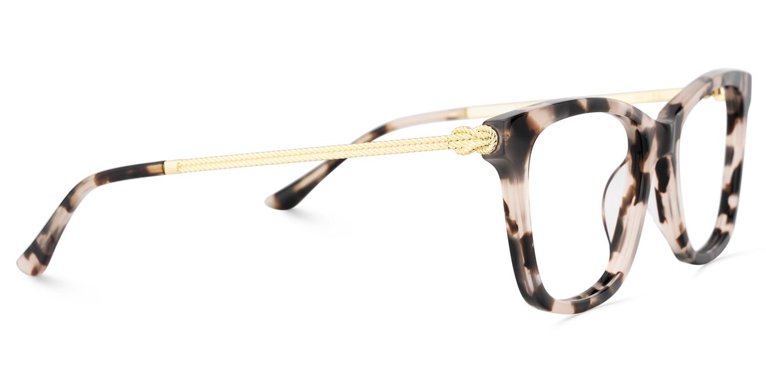 Large Rectangle Eyeglasses With Woven Metal Temples4