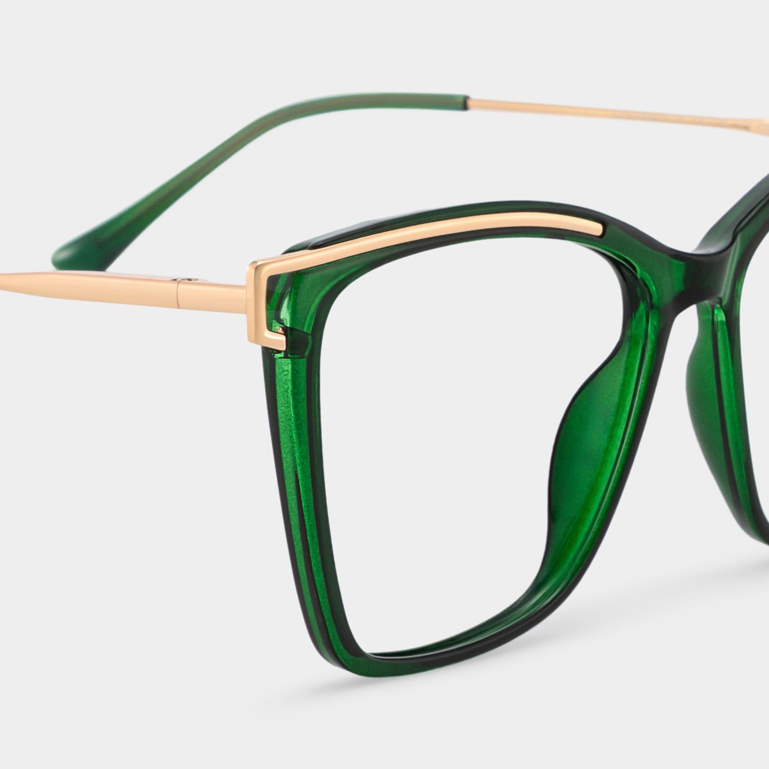 Krystle Square Green Thin Frames Glasses | ZEELOOL Canada4