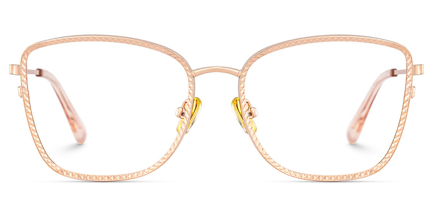 Ronan Eyeglasses in Rectangle Rose Gold Frame | ZEELOOL Canada0