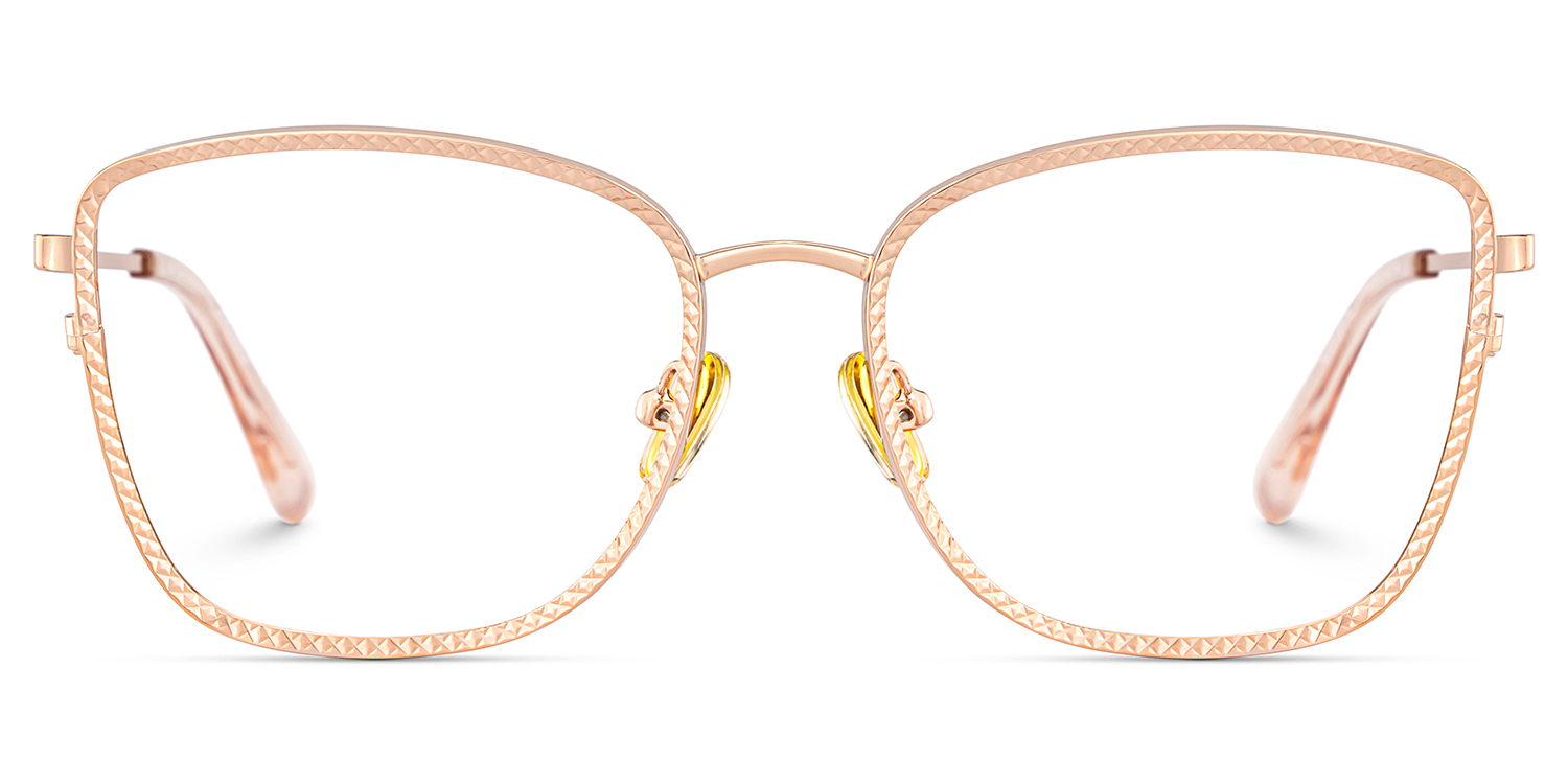 Ronan Eyeglasses in Rectangle Rose Gold Frame | ZEELOOL Canada0