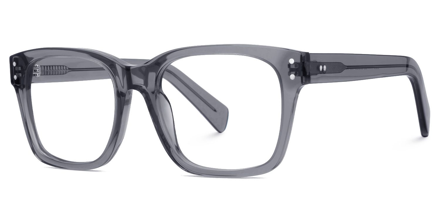 Fussell Square Gray Full-Frame Glasses | ZEELOOL Canada1