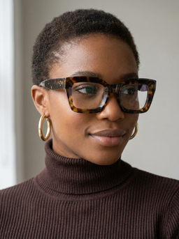 Nevaeh Square Tortoise Glasses5