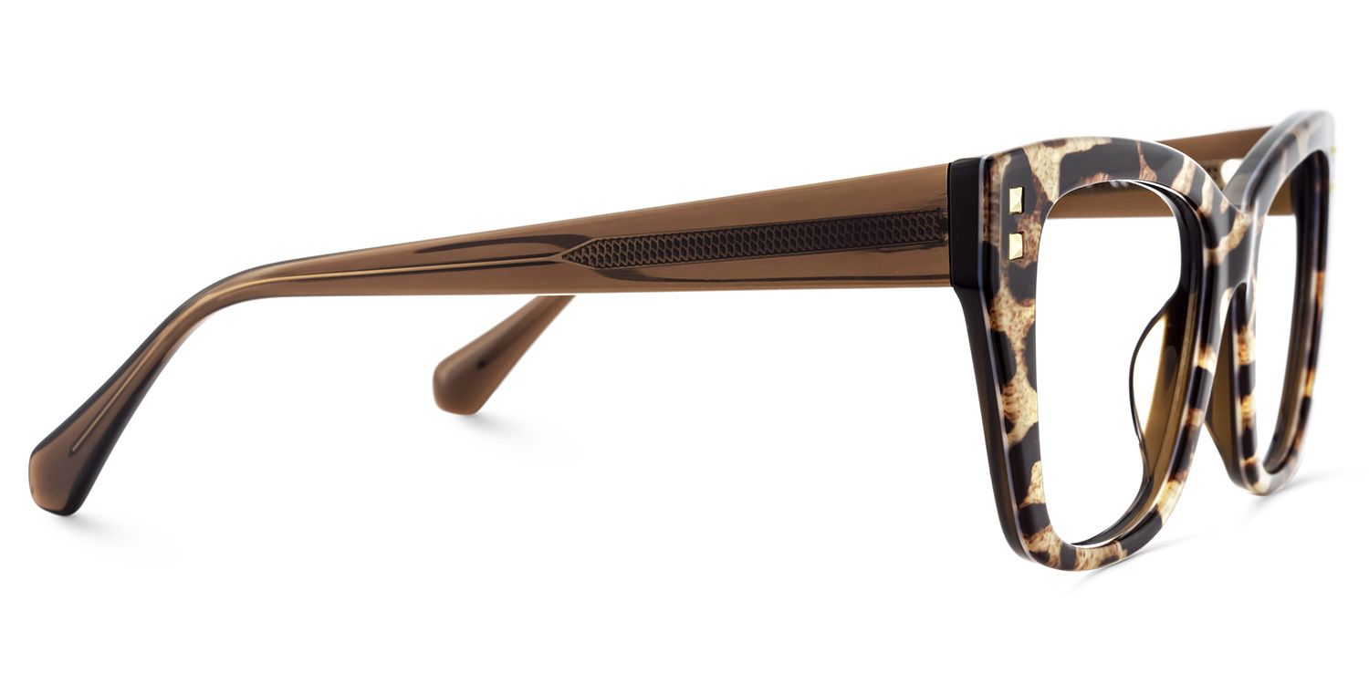 Tessia Leopard Square Glasses Women's Glasses | ZEELOOL Canada5