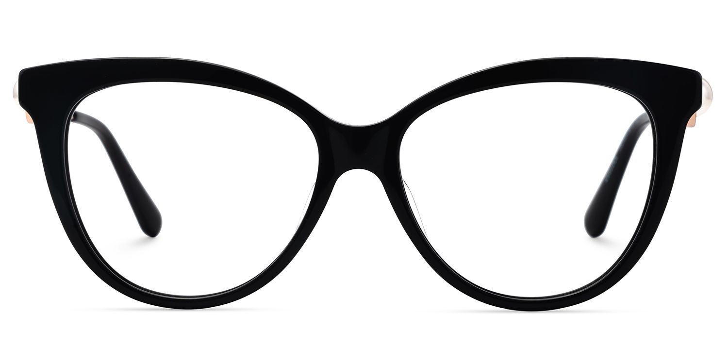 Buy Black Sparkly Cat Eye Glasses With Pearl | ZEELOOL Canada2
