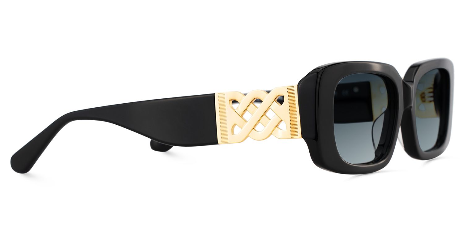 Jonas Rectangle Black Color Frame Glasses for Women | Zeelool3