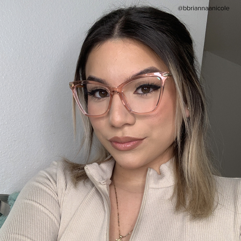 Hilary Butterfly Light Pink Transparent Eyeglasses9