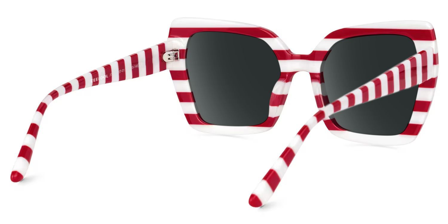 Pavia Butterfly Red Striped Frame Sunglasses for Women3