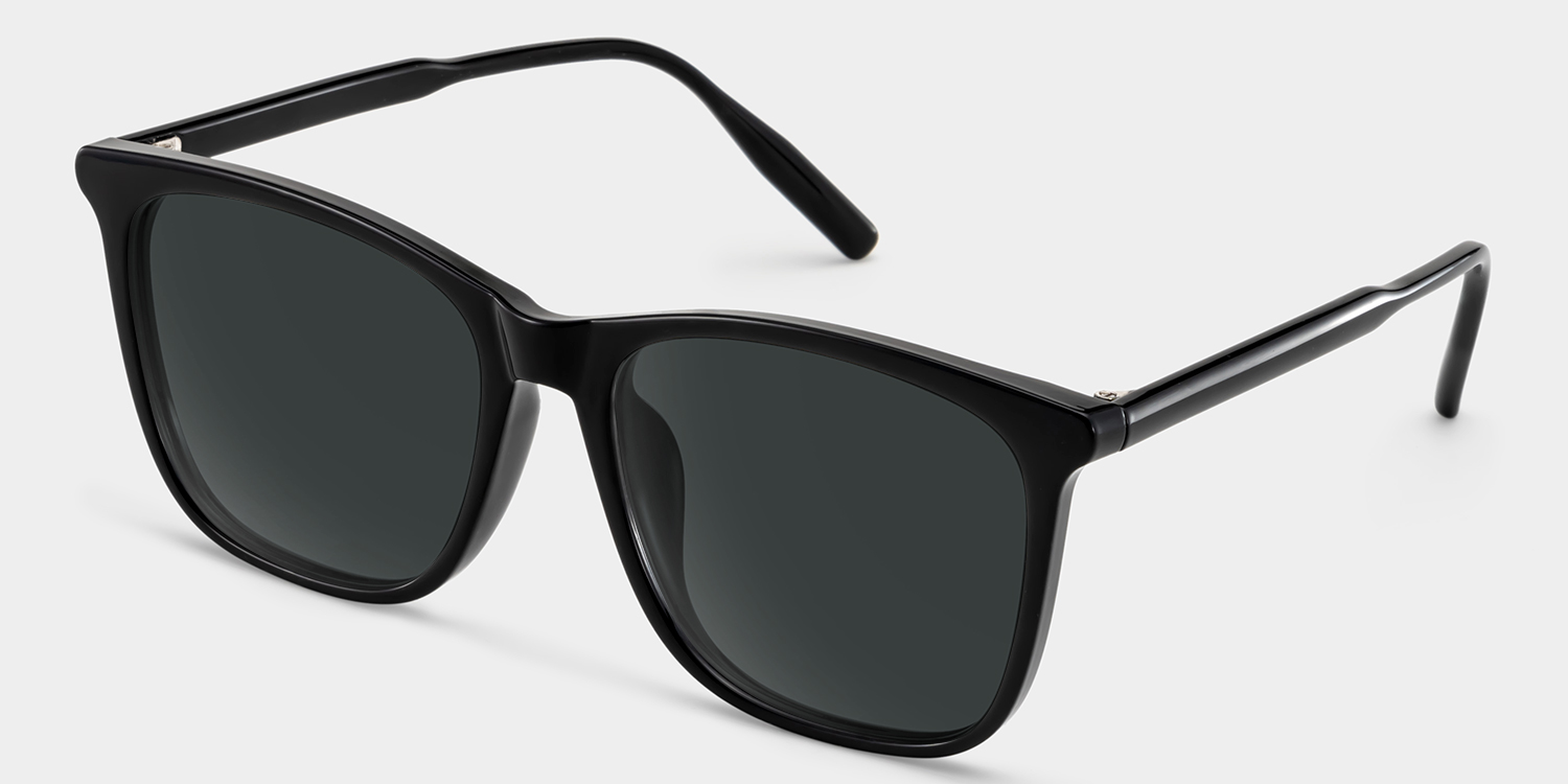 Malika Square Black Polarized Sunglasses3