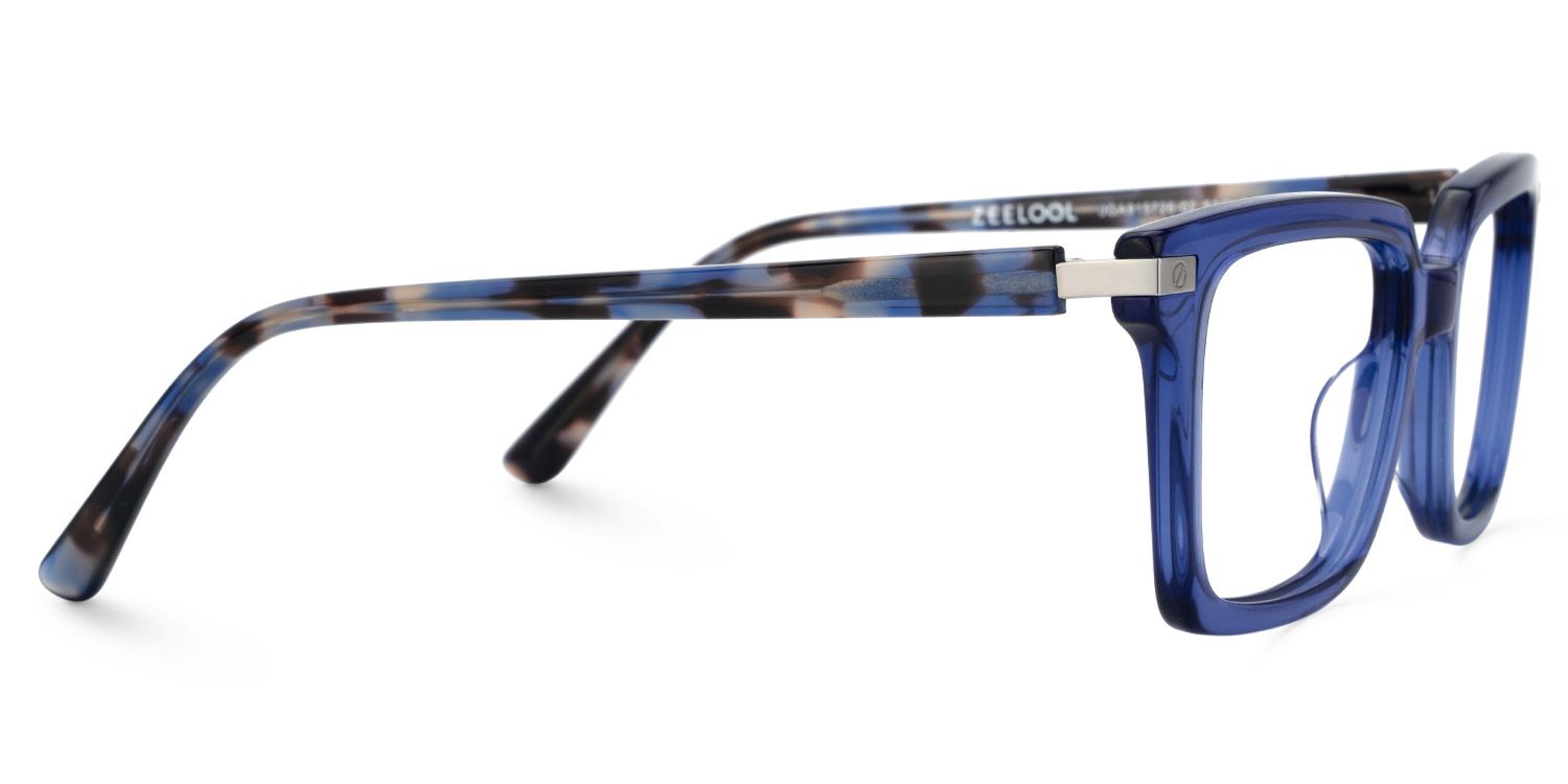 Royal Blue Eyeglasses Frames With Square Shape4