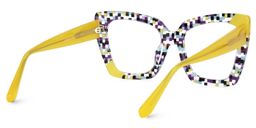 Vivian Square Multicolor Checkered Glasses4