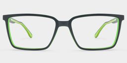 Anthony Rectangle Black Green Glasses0