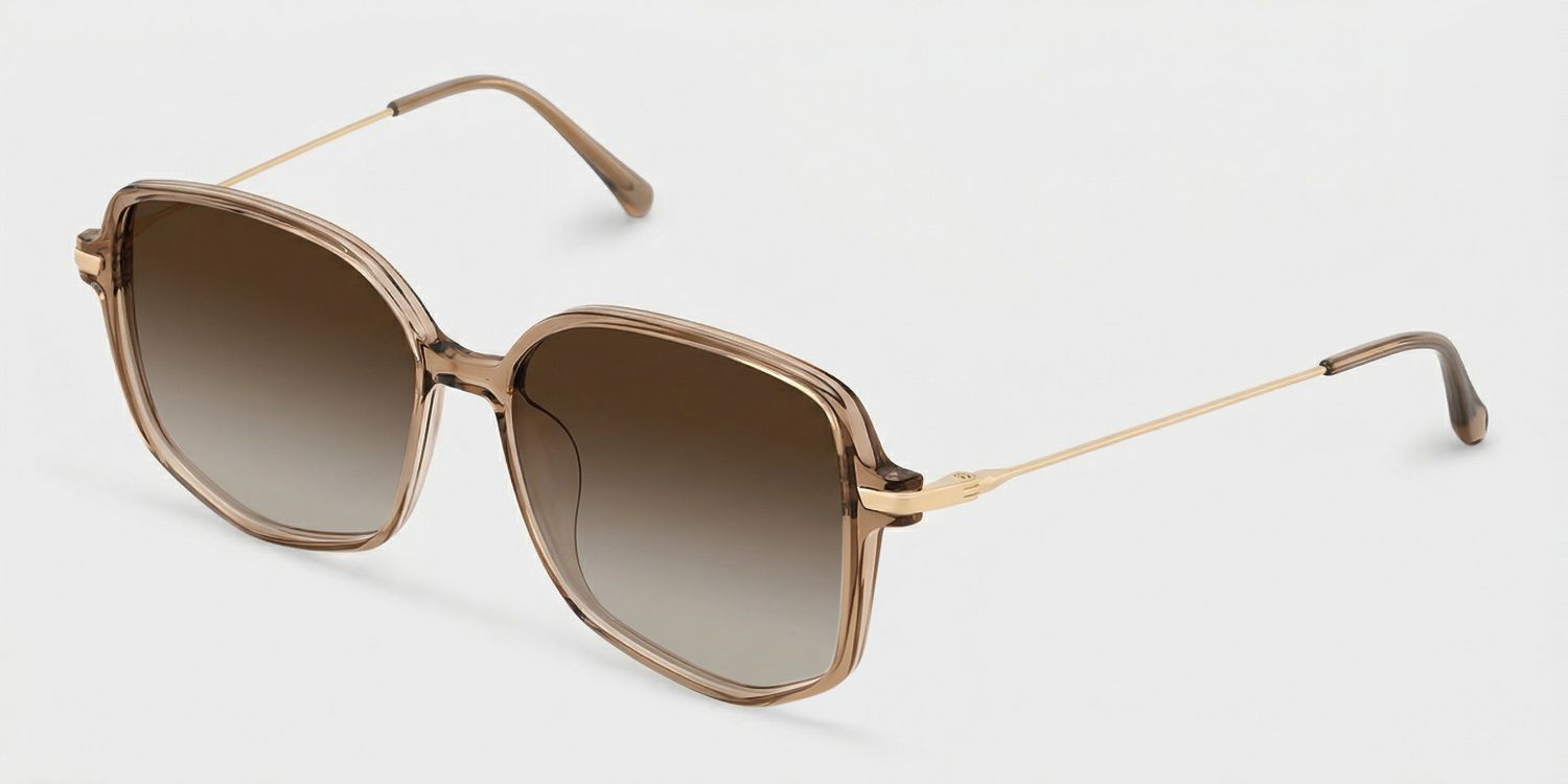 Payton Geometric Beige Full Rim Sunglasses | ZEELOOL CA2