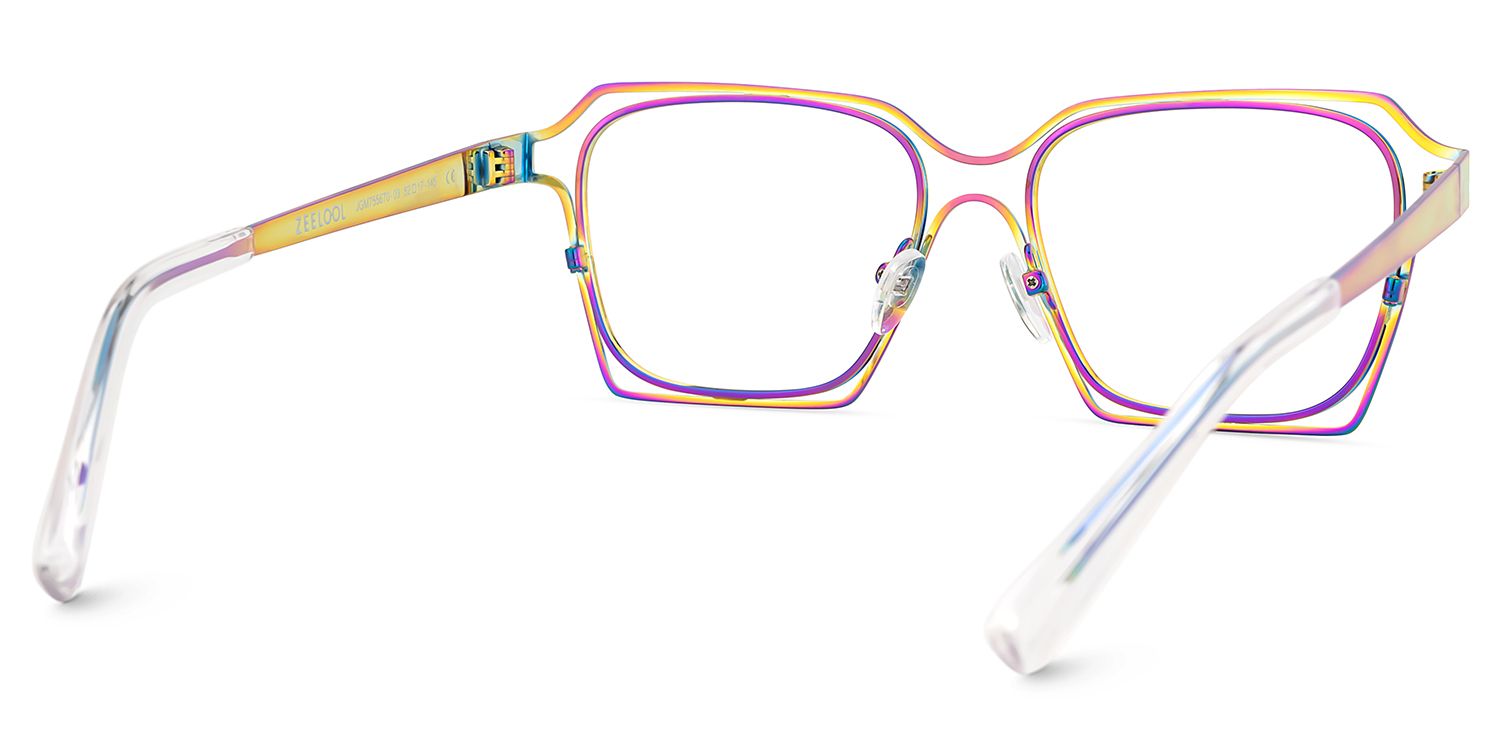 Foday Iridescent Frame Prescription Glasses with Geometric Shape5